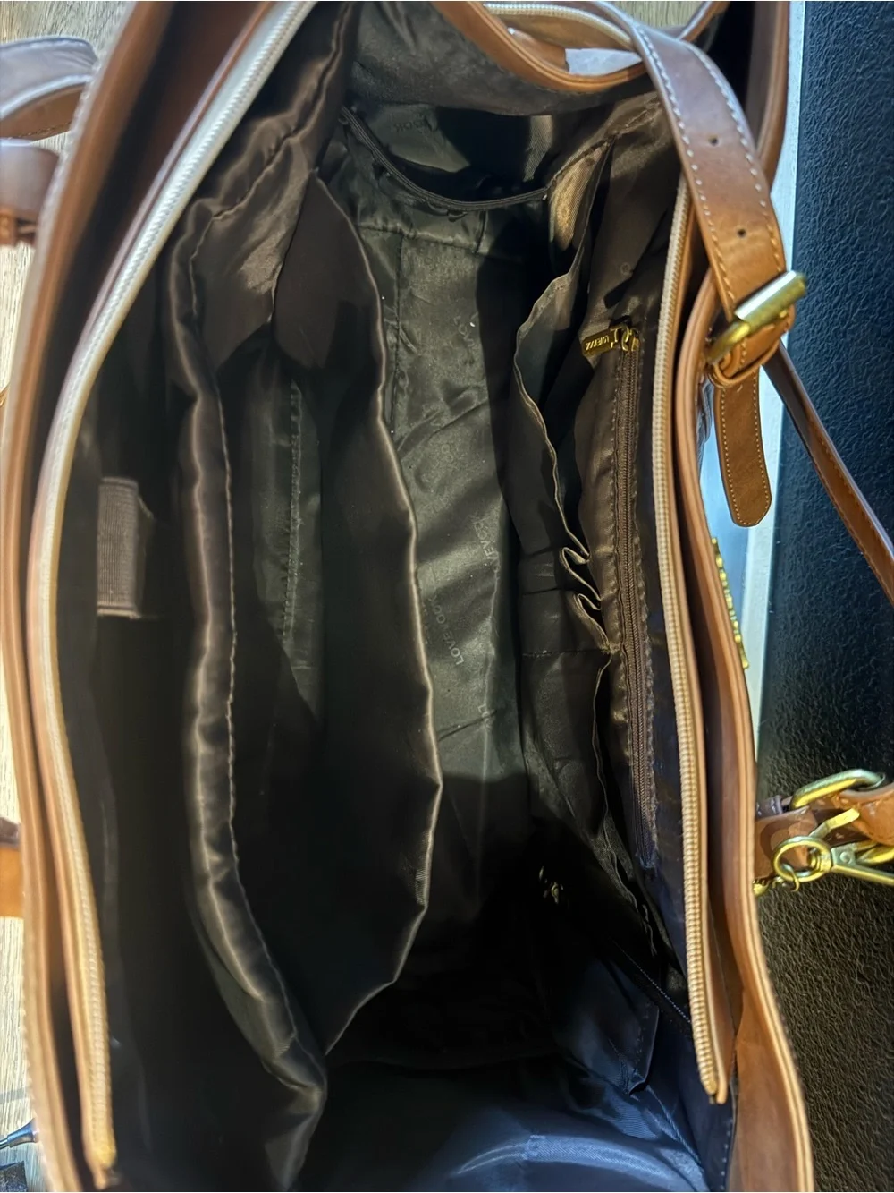 Loewe Embossed Floral Leather Tote in Cognac